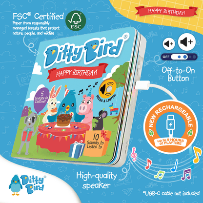 Ditty Bird Libro Musical Libro Interactivo Musical Happy Birthday - Ditty Bird DI011