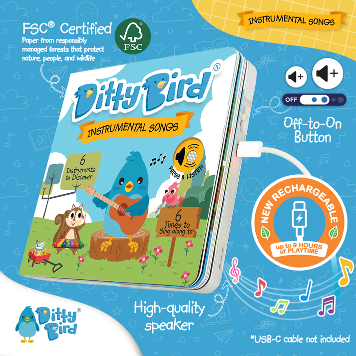 Ditty Bird Libro Musical Libro Interactivo Musical Instrumental Songs - Ditty Bird DI005