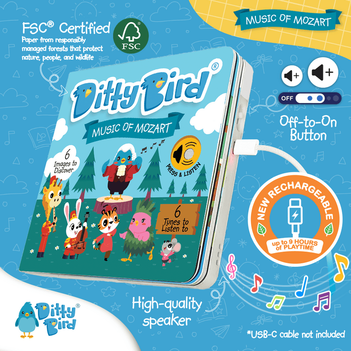 Ditty Bird Libro Musical Libro Interactivo Musical Music of Mozart - Ditty Bird DI036