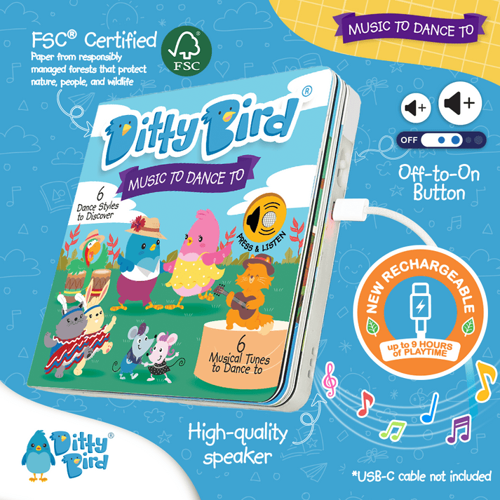 Ditty Bird Libro Musical Libro Interactivo Musical Music to dance to - Ditty Bird DI014