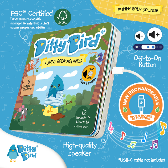 Ditty Bird Libro Musical Libro Musical Funny Body Sounds - Ditty Bird DI031
