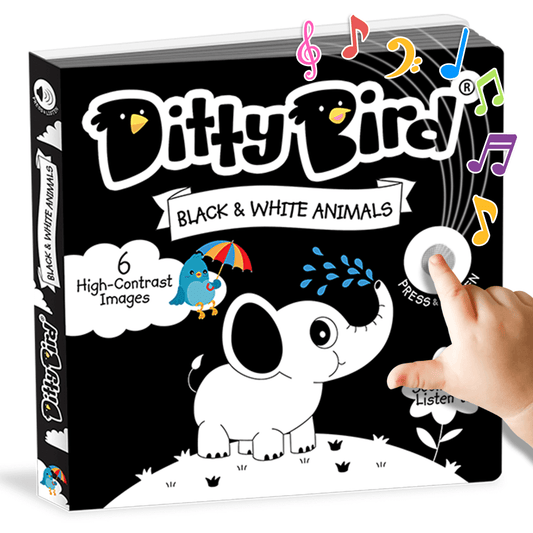 Ditty Bird Libros Libro Interactivo Musical Black and White Animals DI034