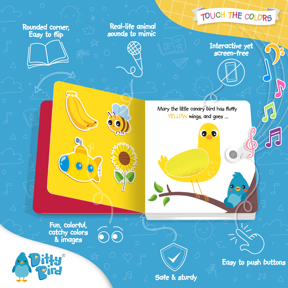 Ditty Bird Libros Libro Interactivo Musical Touch the Colors DI035