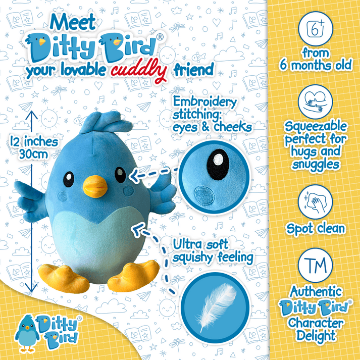 Ditty Bird Peluches Peluche Ditty Bird Squishy Plush - Ditty Bird PLUSH DB 30