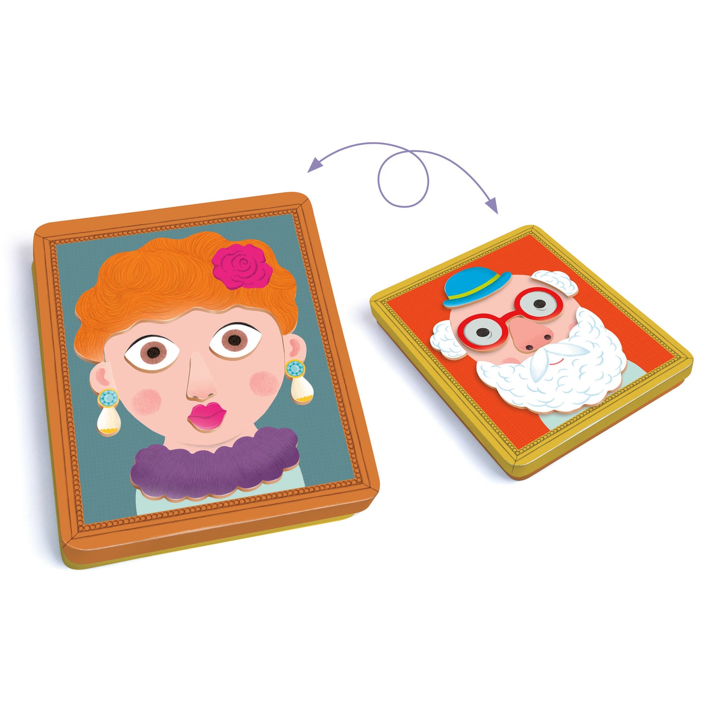 DJECO Arte / Manualidades Juego Magnético Inzebox Portraits – Caras Divertidas- DJECO DJ03072