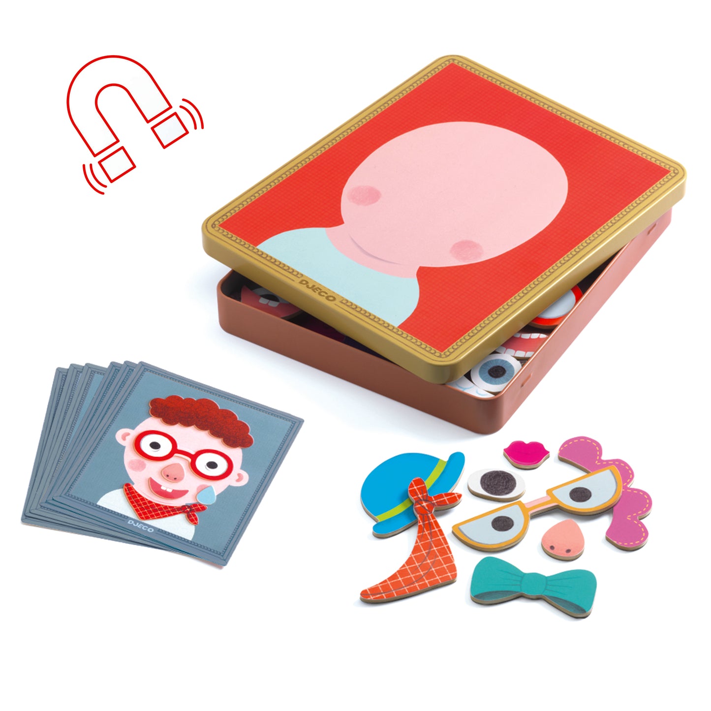 DJECO Arte / Manualidades Juego Magnético Inzebox Portraits – Caras Divertidas- DJECO DJ03072