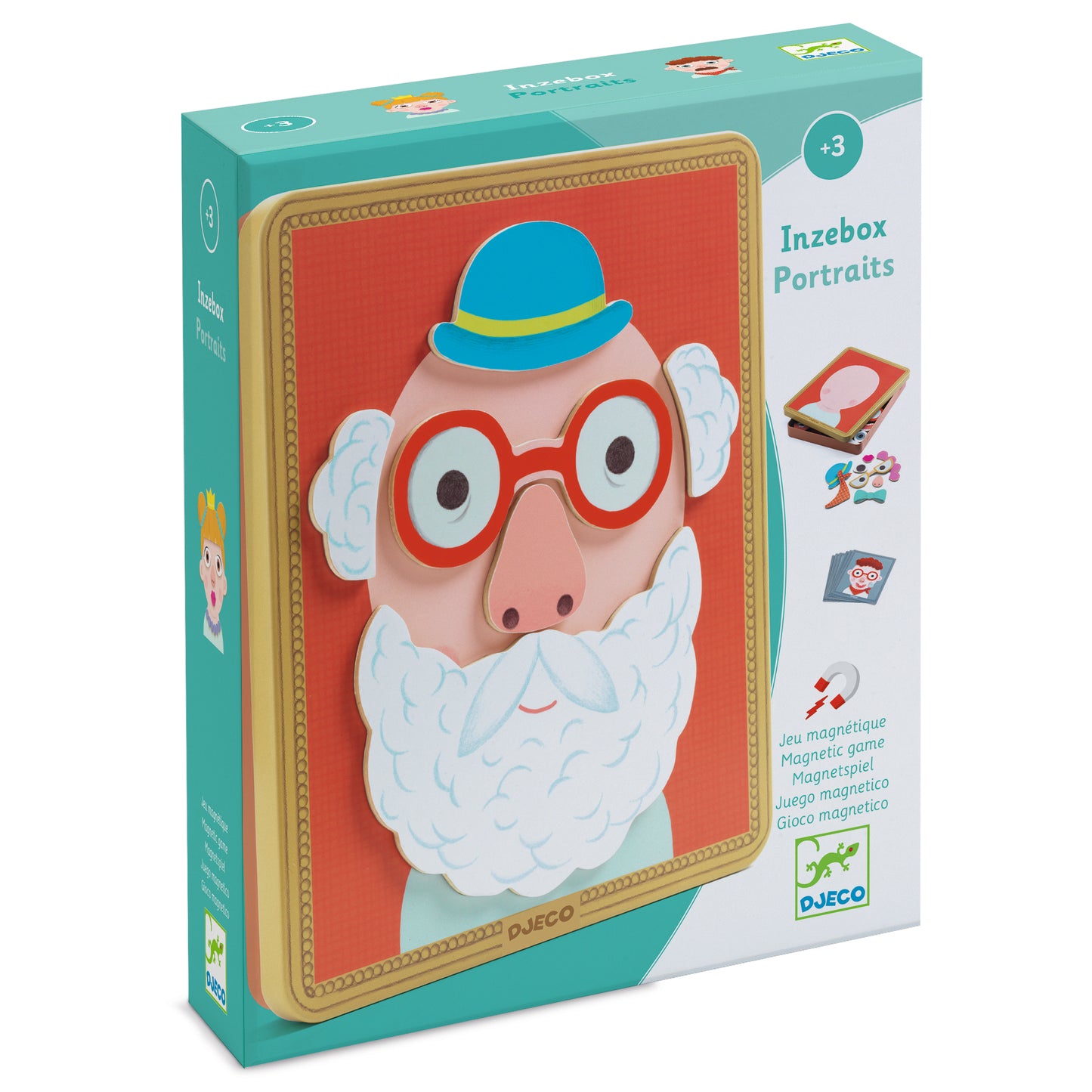 DJECO Arte / Manualidades Juego Magnético Inzebox Portraits – Caras Divertidas- DJECO DJ03072