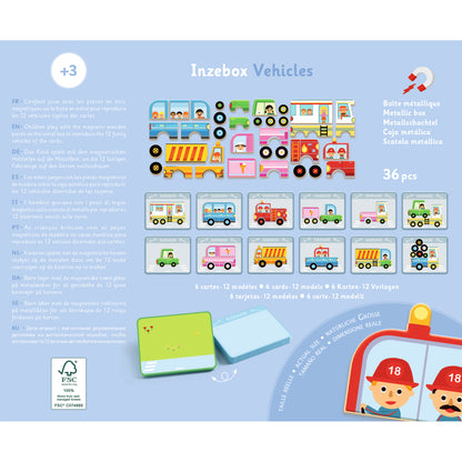 DJECO Arte / Manualidades Juego Magnético Inzebox Vehicles – Vehículosr-  DJECO DJ03074