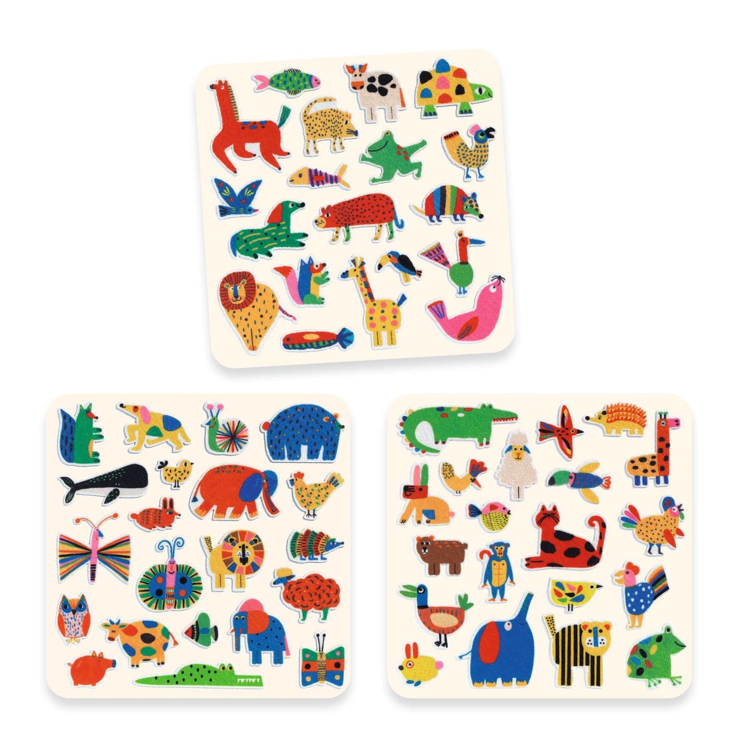 Djeco Arte / Manualidades Stickers de fieltro  ¡Animales por todas partes! - Design by Djeco DJ00950