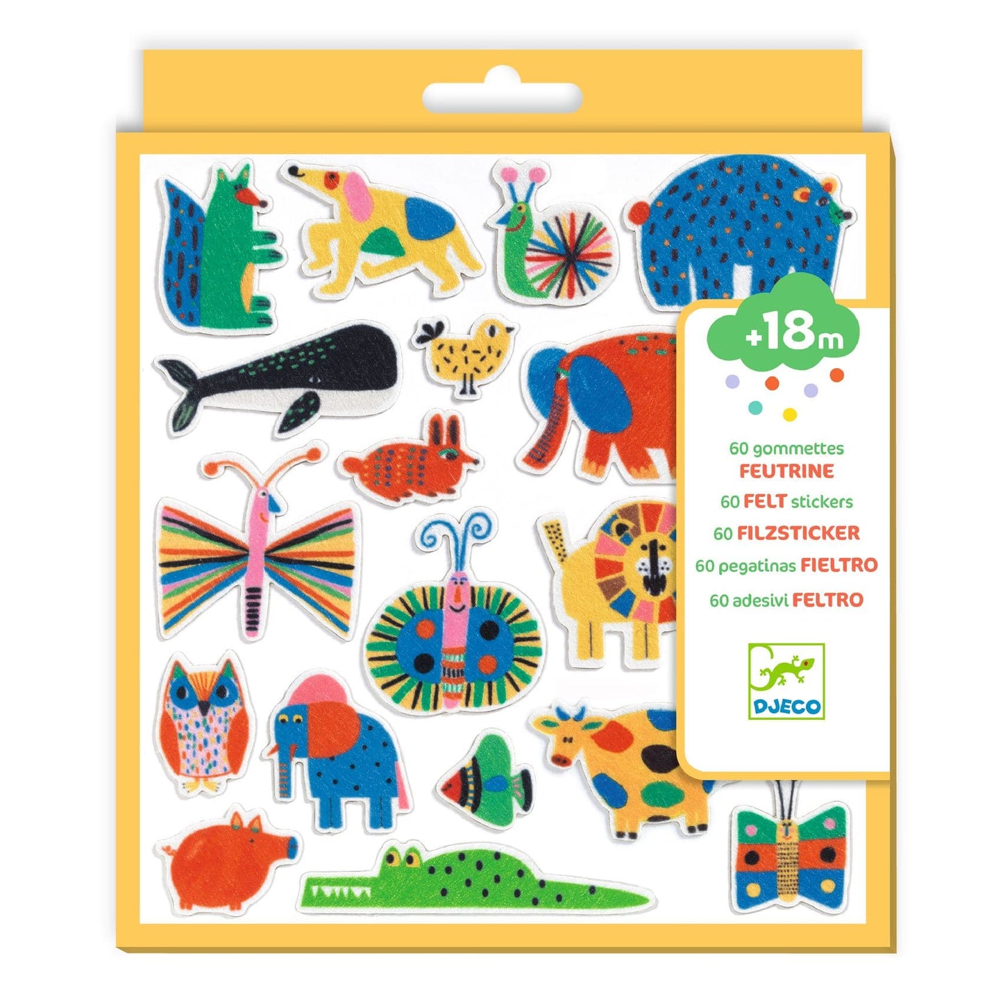 Djeco Arte / Manualidades Stickers de fieltro  ¡Animales por todas partes! - Design by Djeco DJ00950