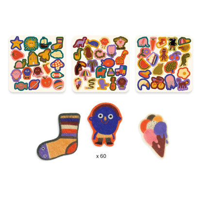 Djeco Arte / Manualidades Stickers de fieltro ¡Las loquillas! - Design By Djeco DJ00951