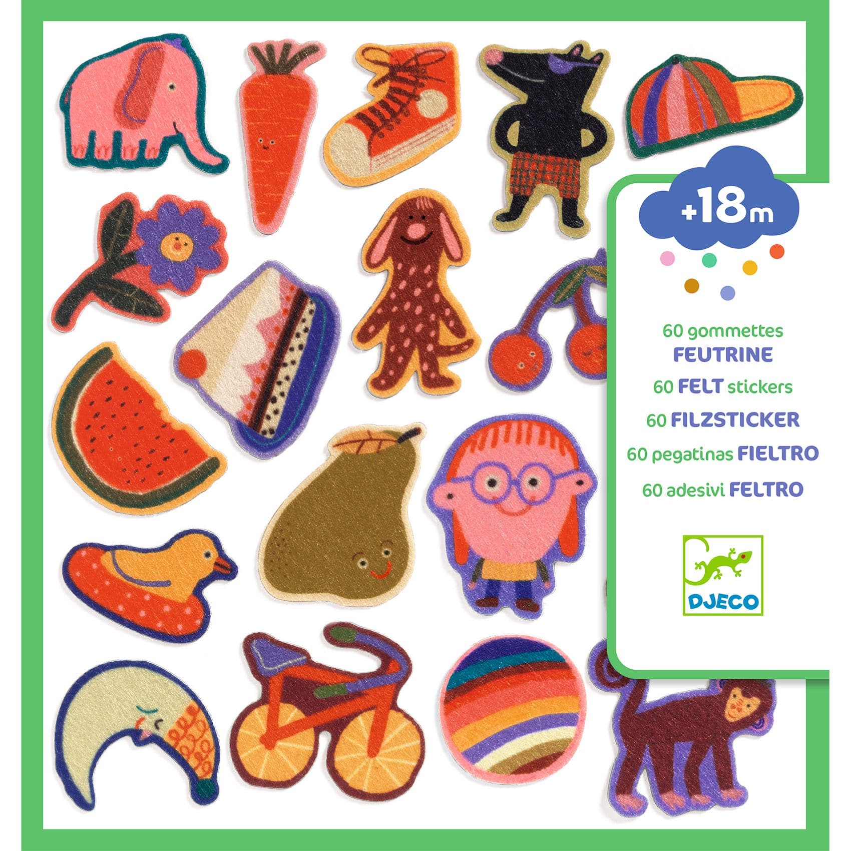 Djeco Arte / Manualidades Stickers de fieltro ¡Las loquillas! - Design By Djeco DJ00951