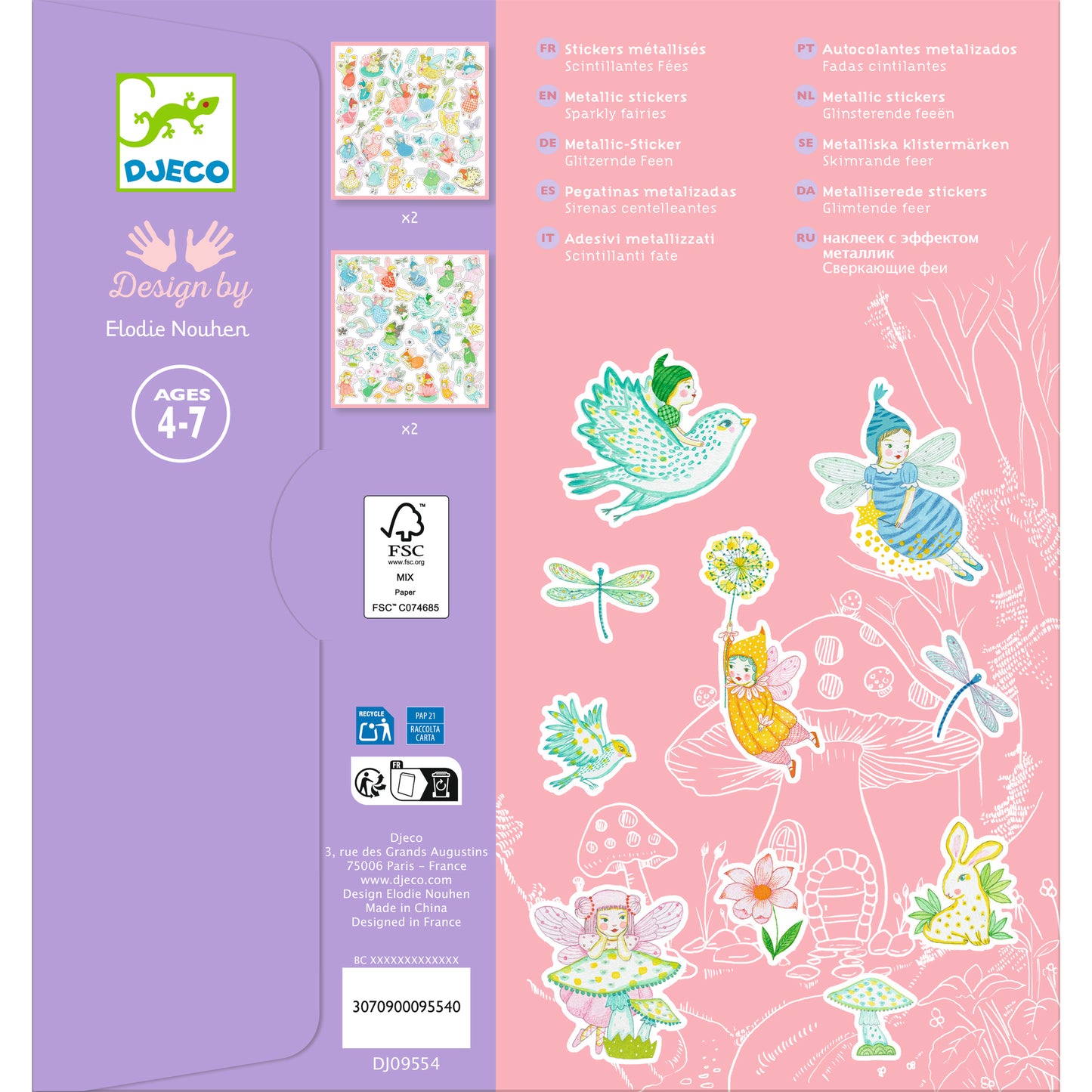 Djeco Arte / Manualidades Stickers métalicos Hadas brillantesz - Design by Djeco DJ09554