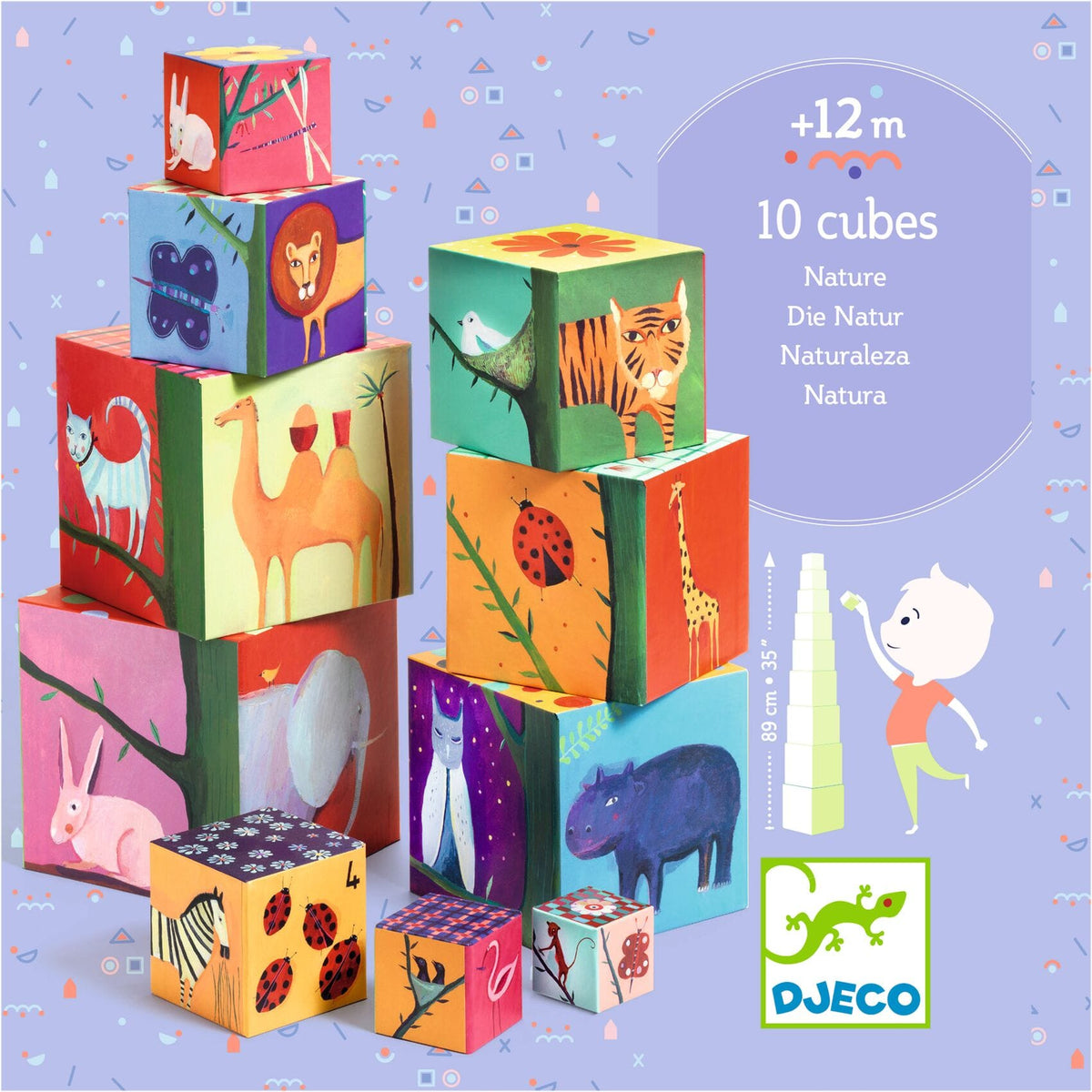 DJECO Bloques / Construcción Cubos Apilables Naturaleza 10 piezas DJ08505