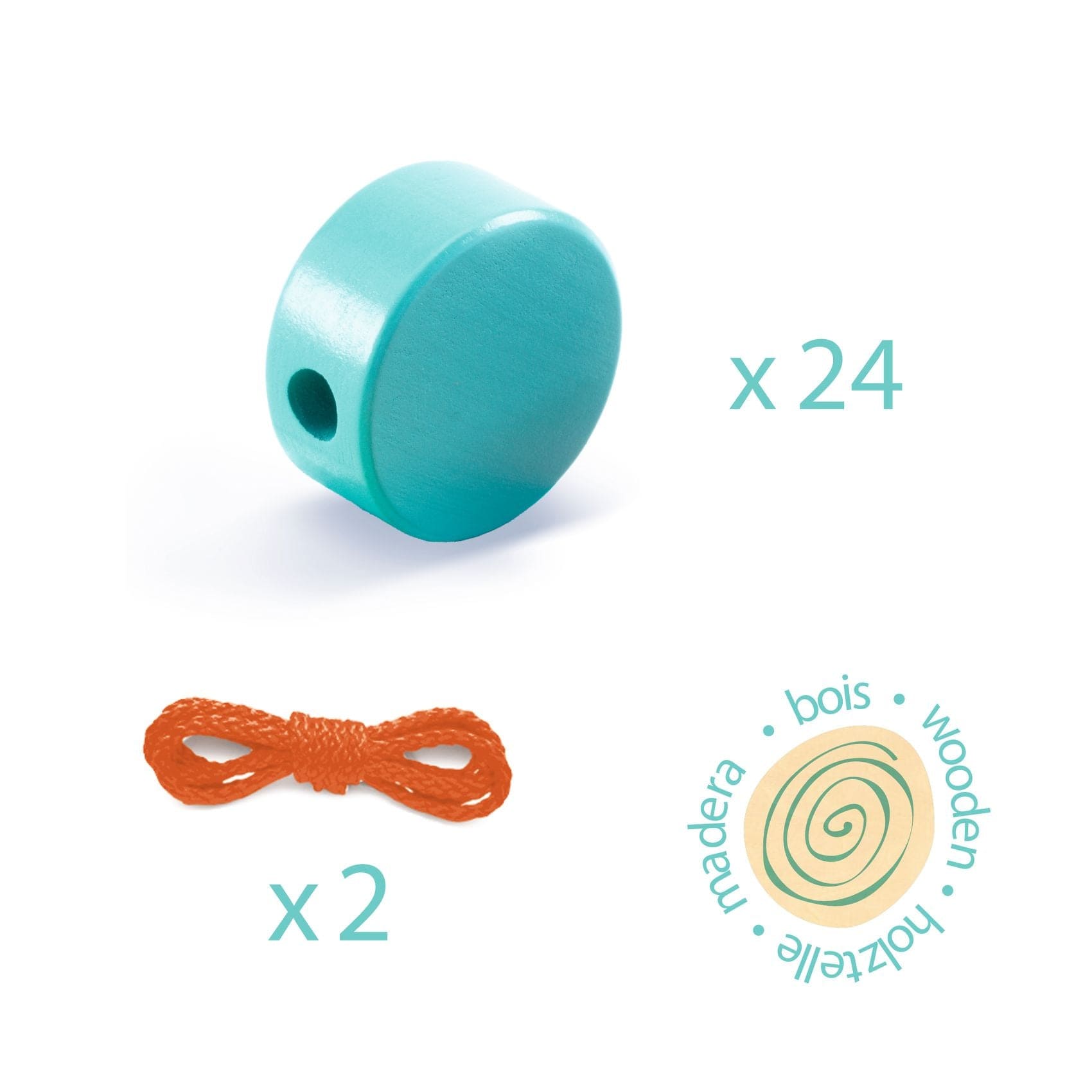 DJECO Destreza y Habilidades Juego de Enlazar Filacolor: Cordones y Cuentas DJ06160