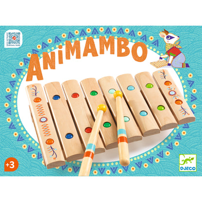 Djeco Instrumentos musicales ilófono Infantil de Madera 8 Notas – Animambo - Djeco DJ06037