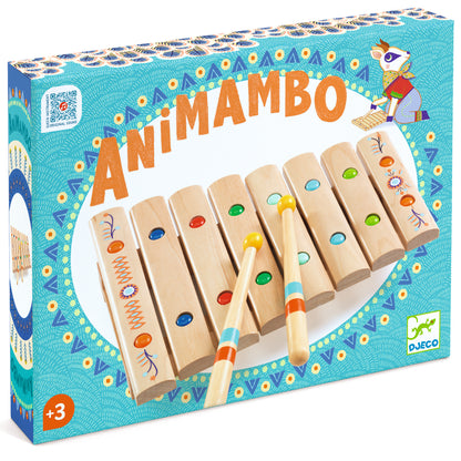 Djeco Instrumentos musicales ilófono Infantil de Madera 8 Notas – Animambo - Djeco DJ06037