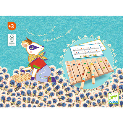 Djeco Instrumentos musicales ilófono Infantil de Madera 8 Notas – Animambo - Djeco DJ06037
