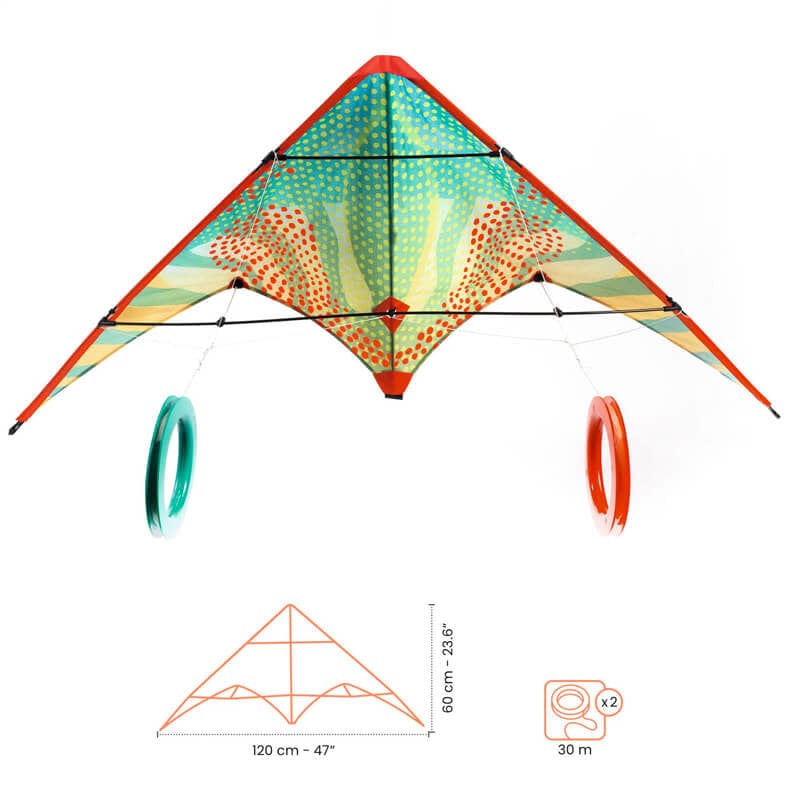 Djeco Juegos de Exterior Cometa acrobática Puntos rojos DJ02164