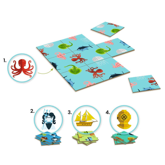DJECO Juegos de memoria y lógica Juego de Lógica Impossible Ocean - Djeco DJ00807