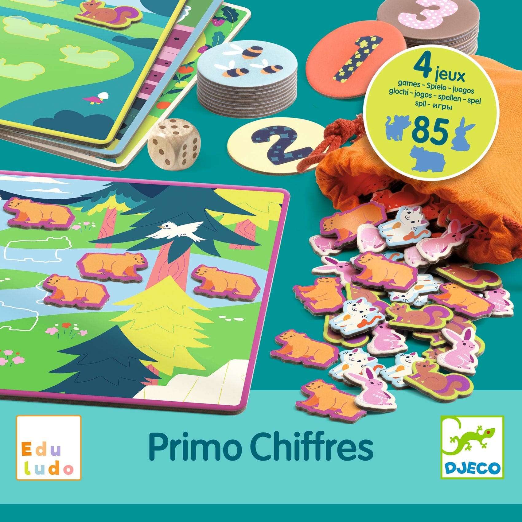DJECO Juegos de mesa Juego de Cifras Refonte 123 Chiffres - Djeco DJ08265