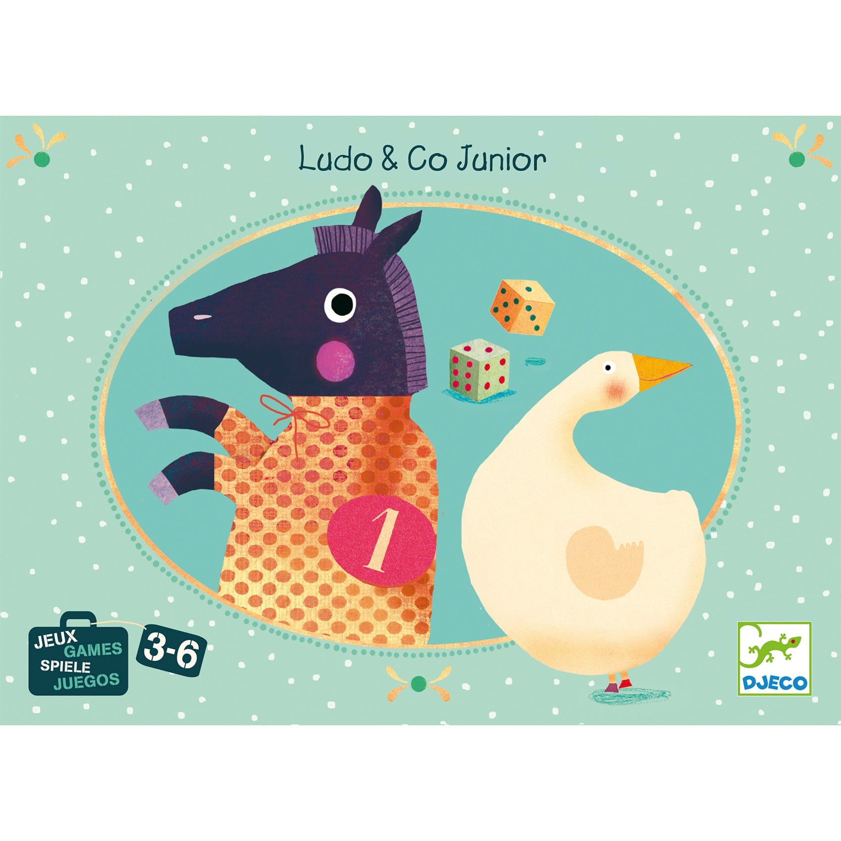 DJECO Juegos de mesa Juegos Clásicos Ludo y Oca Junior DJ05226
