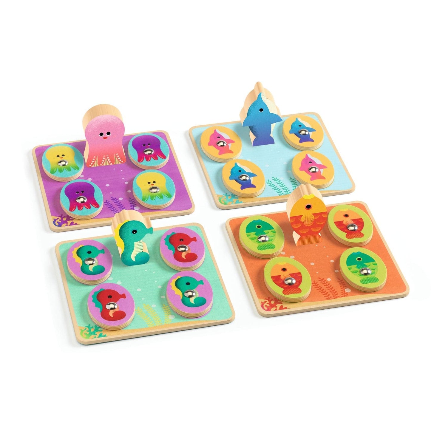Djeco Juegos de mesa Set 4 juegos Ludo Sea - Djeco DJ01623
