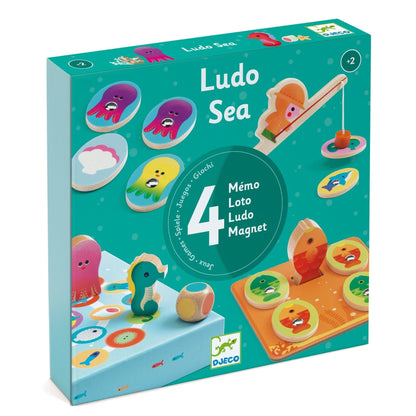 Djeco Juegos de mesa Set 4 juegos Ludo Sea - Djeco DJ01623