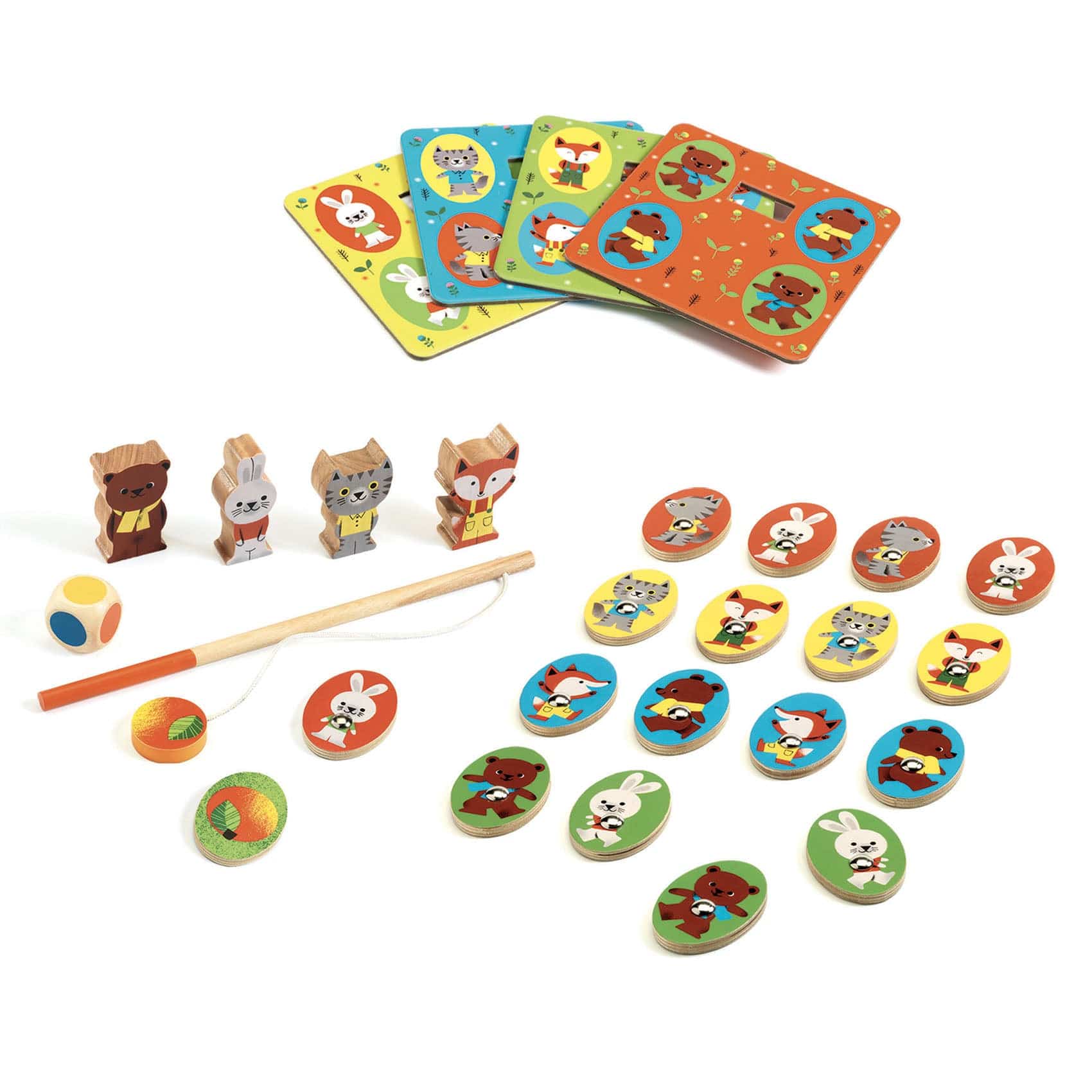 Djeco Juegos de mesa Set 4 juegos Ludo Wood - Djeco DJ01628