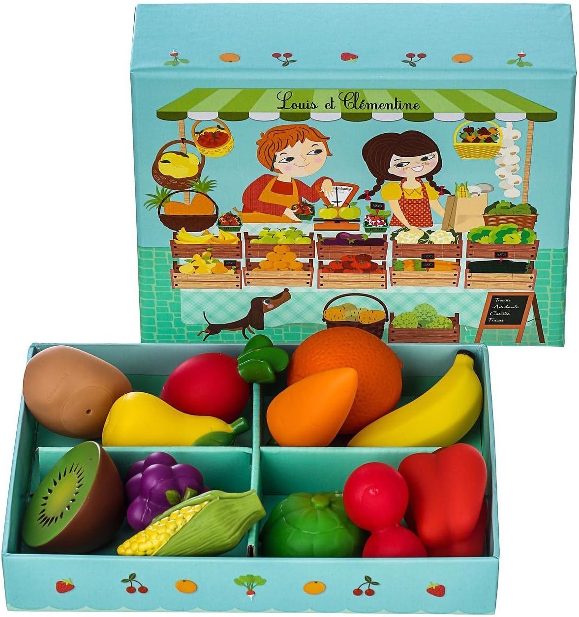 Djeco Juegos de roles Juego Mercado de Frutas y Verduras DJ06621