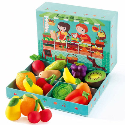 Djeco Juegos de roles Juego Mercado de Frutas y Verduras DJ06621