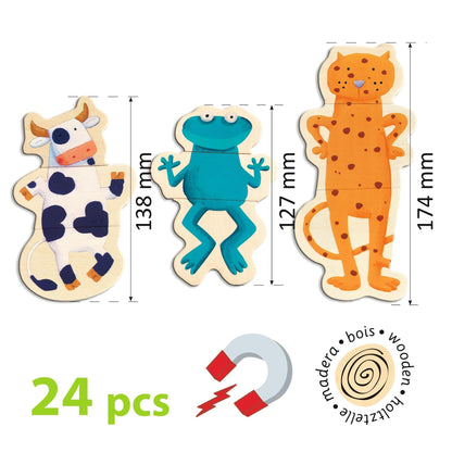 DJECO Juegos Magnéticos Juego de figuras magnéticas de Madera Crazy DJ03111