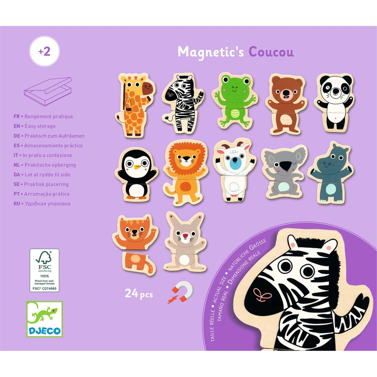 Djeco Juegos Magnéticos Juego de madera magnético Coucou  - Djeco DJ03118