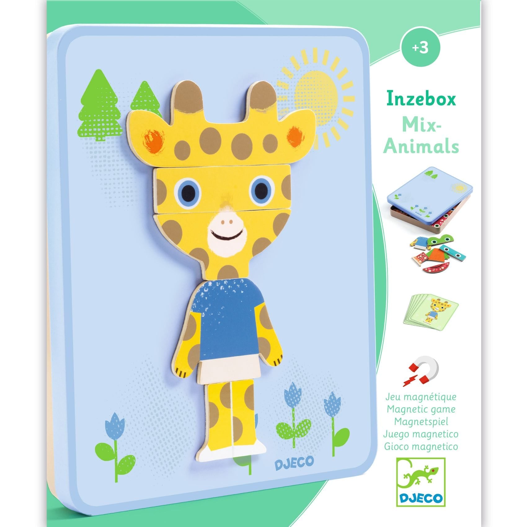 Djeco Juegos Magnéticos Juego Magnético Animales mezclados Inzebox - Djeco DJ03071