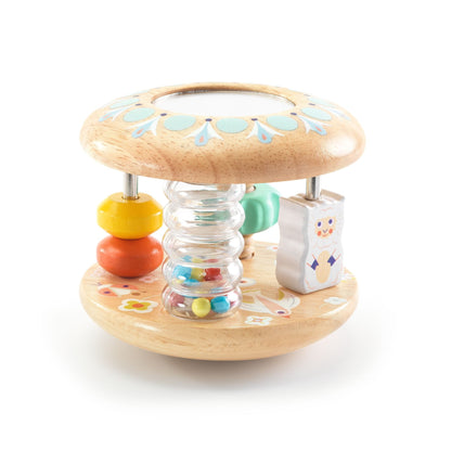 Djeco Juguetes de actividades para bebés Sonajero de Madera BabyTutti – Juguete Sensorial 6 en 1 - Djeco DJ06184