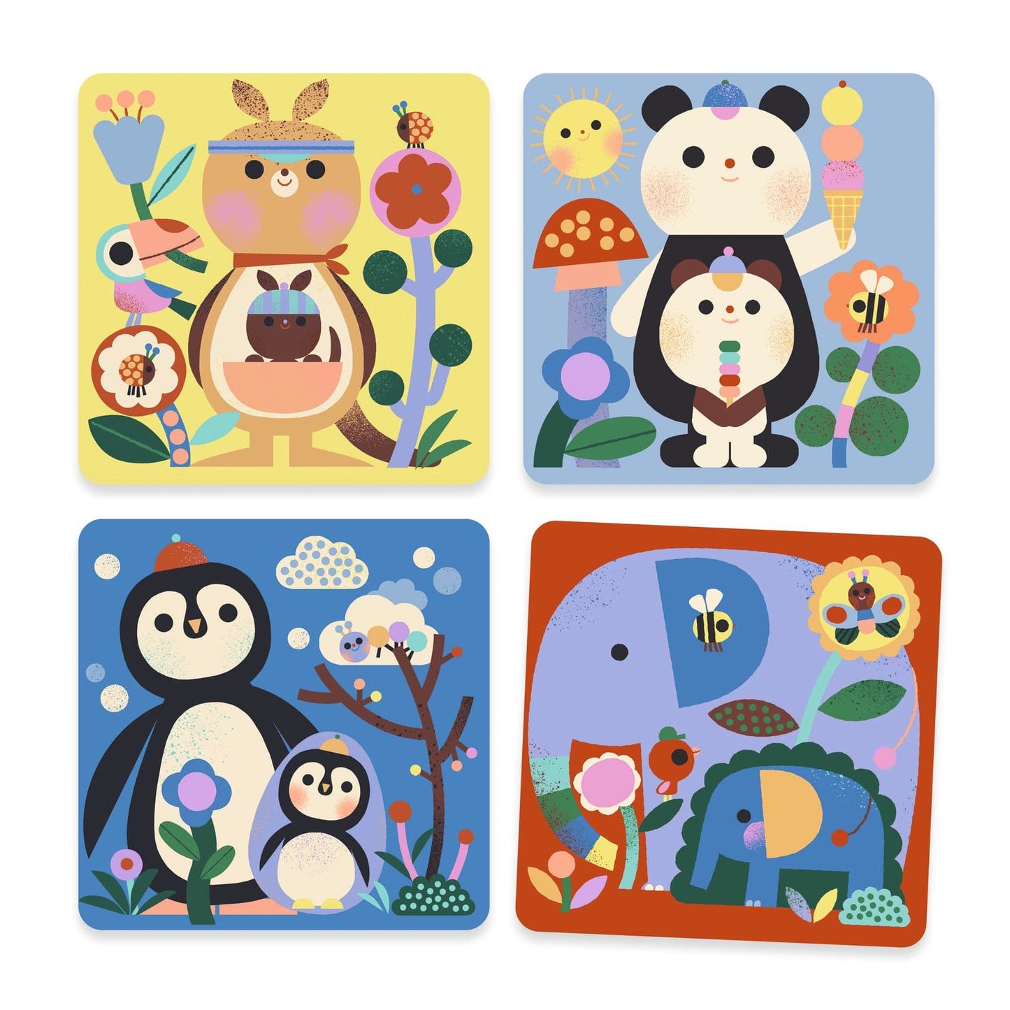Djeco Libros para pintar Set de pintura mágica ¡Cucú! Crías de animales en todo el mundo- Design by Djeco DJ00952
