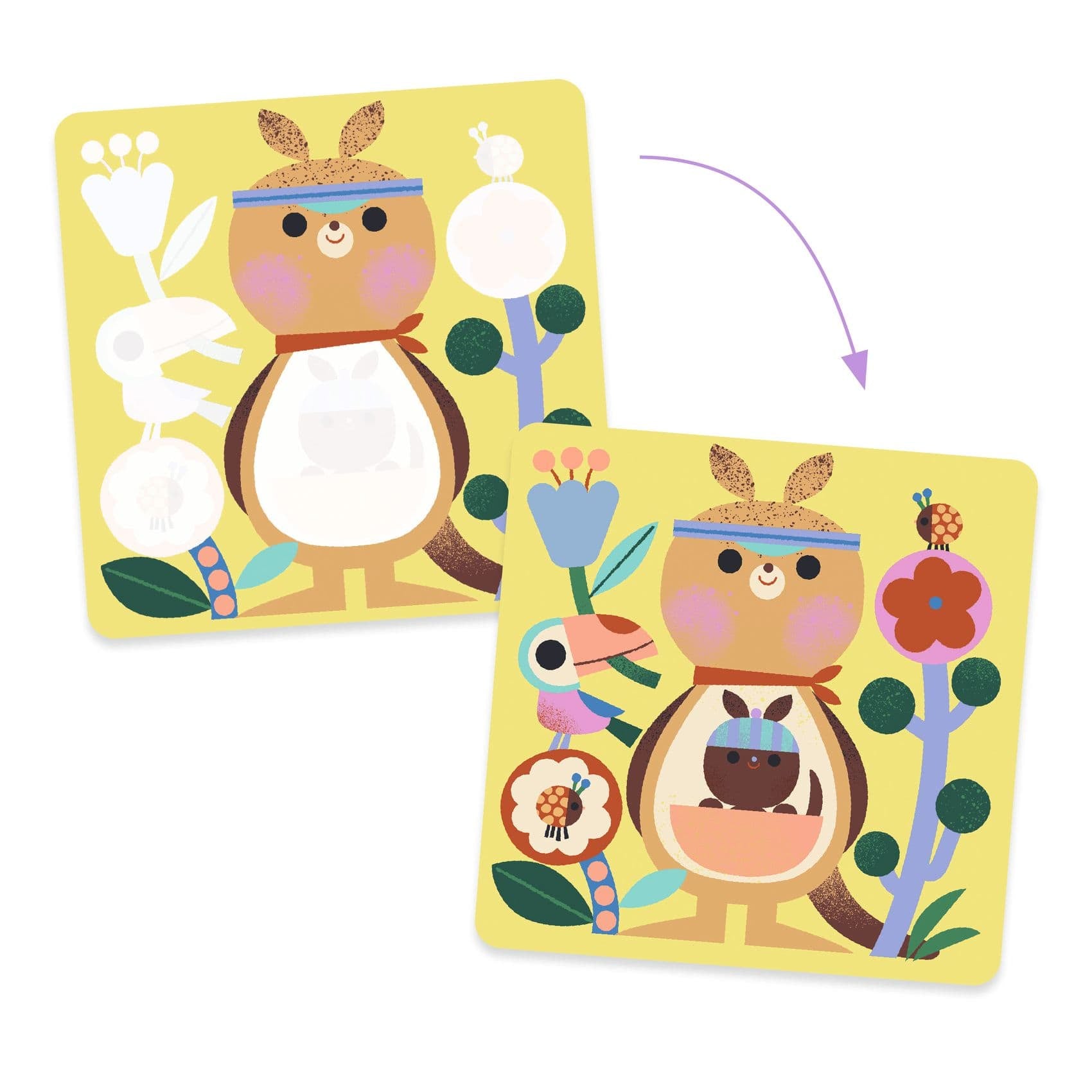 Djeco Libros para pintar Set de pintura mágica ¡Cucú! Crías de animales en todo el mundo- Design by Djeco DJ00952