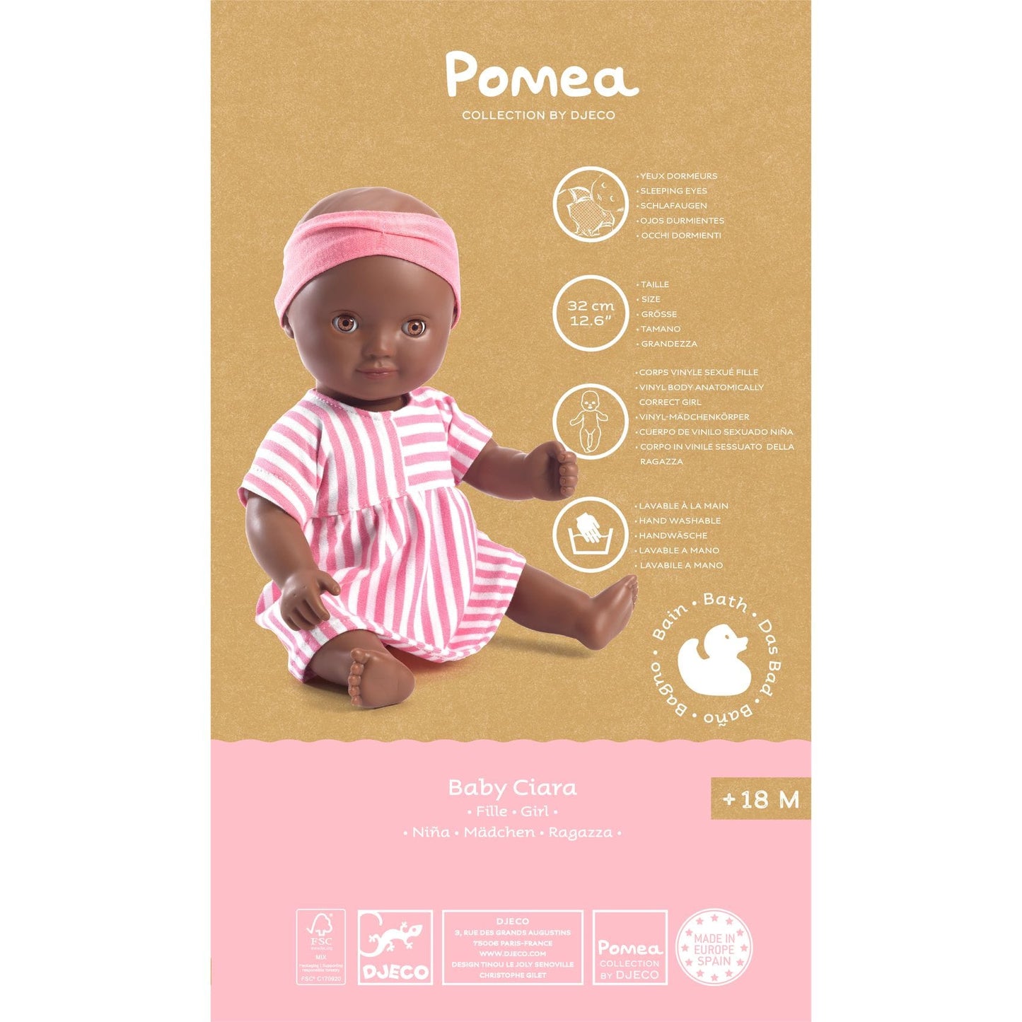 Djeco Muñecas Muñeca Pomea 32 cm Baby Ciara - Djeco DJ07884