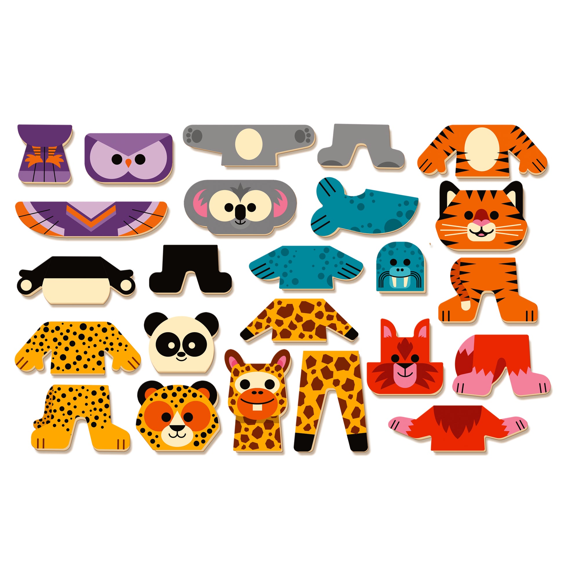 DJECO Puzzles y encajes Juego Magnético Mix & Match Inzebox – Animales- DJECO DJ03070