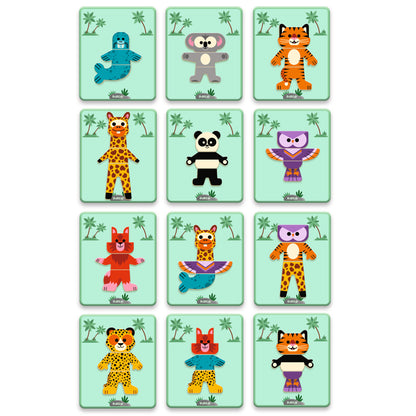 DJECO Puzzles y encajes Juego Magnético Mix & Match Inzebox – Animales- DJECO DJ03070