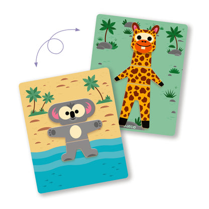 DJECO Puzzles y encajes Juego Magnético Mix & Match Inzebox – Animales- DJECO DJ03070