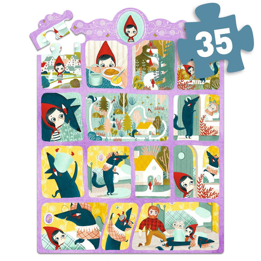 DJECO Puzzles y encajes Puzzle de Historia Caperucita Roja 35 piezas - Djeco DJ07050