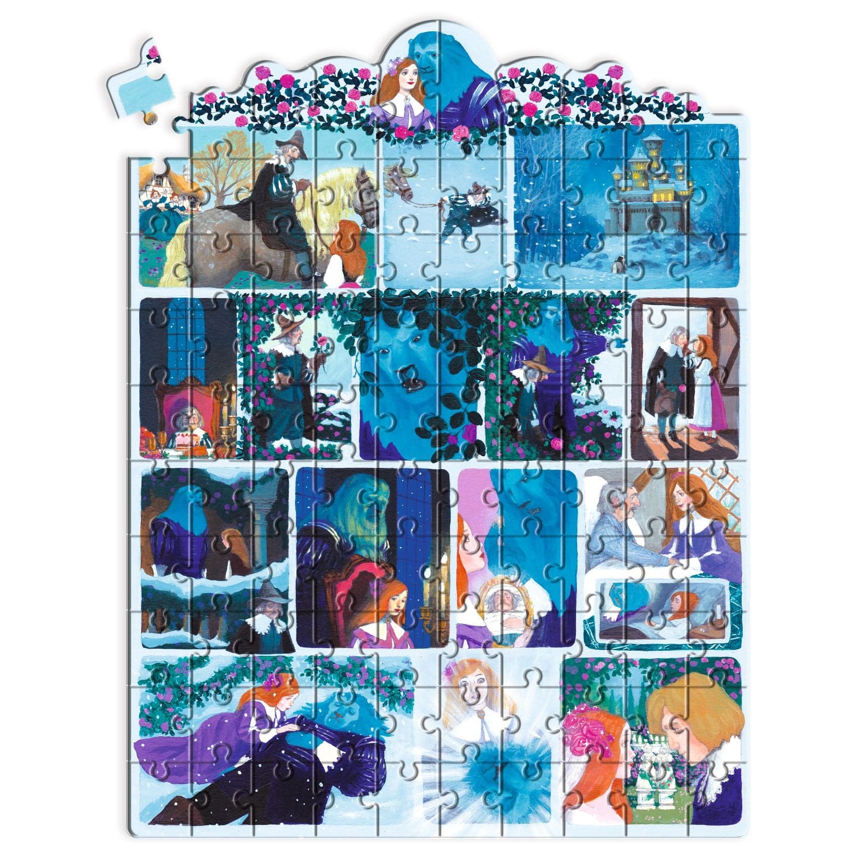 DJECO Puzzles y encajes Puzzle de Historia La Bella y la Bestia 100 piezas - Djeco DJ07055
