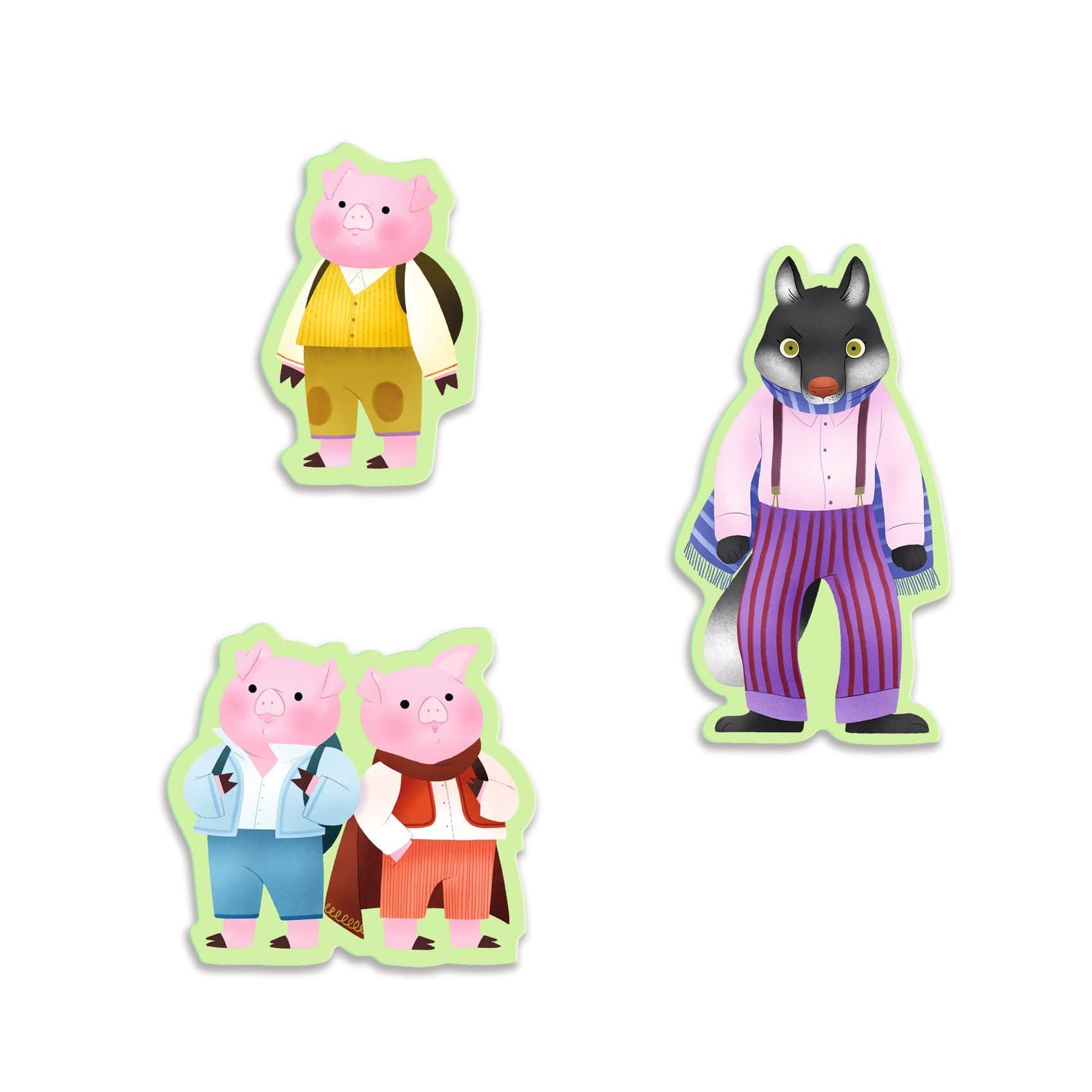 DJECO Puzzles y encajes Puzzle de Historia Los Tres Cerditos 35 piezas - Djeco DJ07051