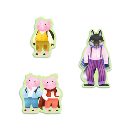 DJECO Puzzles y encajes Puzzle de Historia Los Tres Cerditos 35 piezas - Djeco DJ07051
