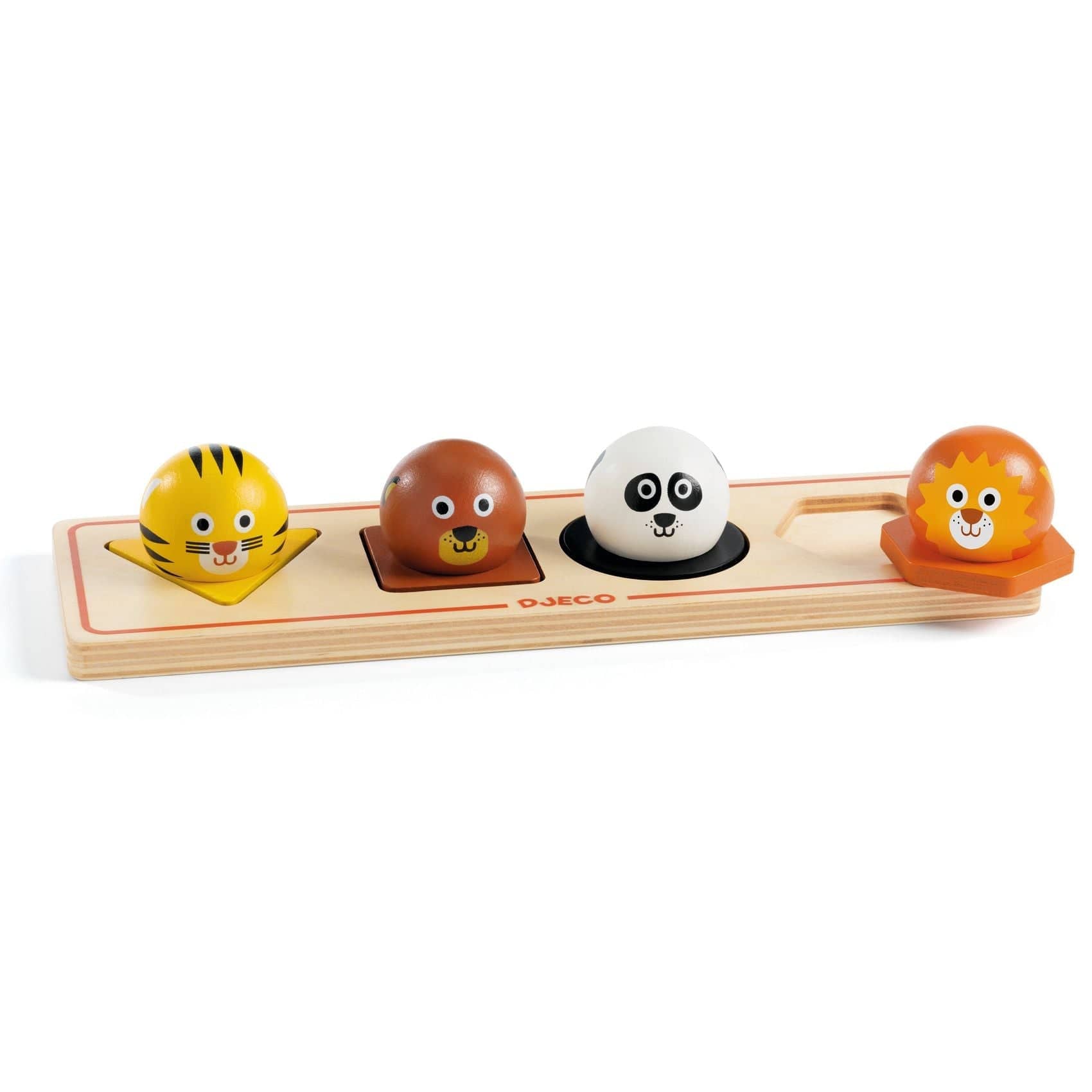 DJECO Puzzles y encajes Puzzle de madera Ball'n'Co 4 piezas - Djeco DJ01120