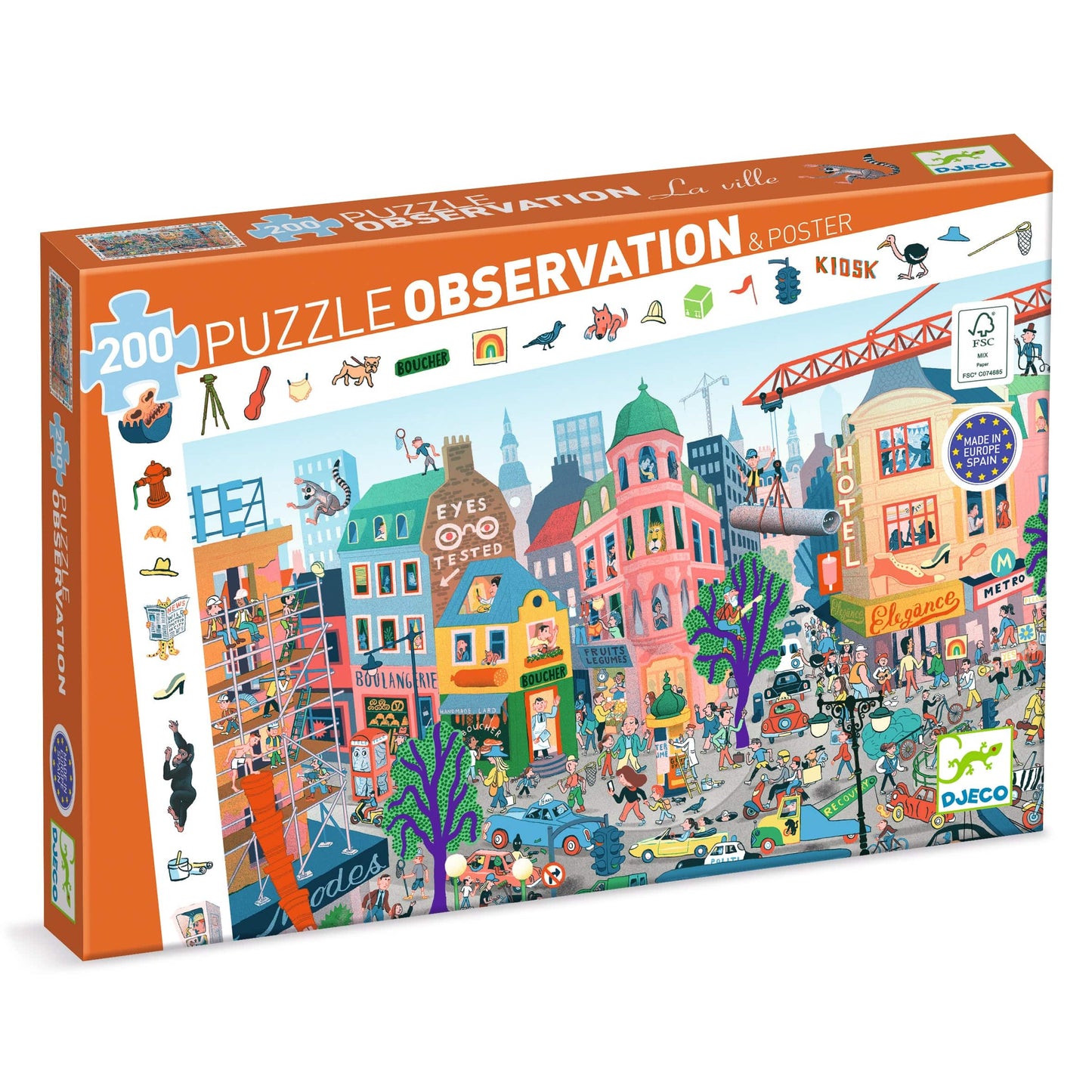 Djeco Puzzles y encajes Puzzle de observación La ciudad 200 piezas - Djeco DJ07515