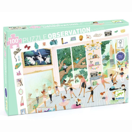 Djeco Puzzles y encajes Puzzle de Observación La escuela de danza 100 piezas- Djeco DJ07514