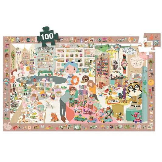 DJECO Puzzles y encajes Puzzle de Observación La Tiendita 100 piezas- Djeco DJ07513