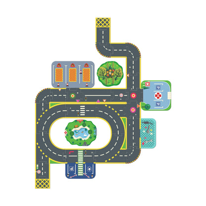 Djeco Puzzles y encajes Puzzle Gigante 3D Puzzl’Up Ciudad – Circuito Crazy Motors- Djeco DJ05499